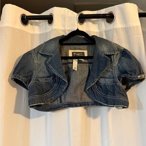 Y2K Denim Shrug Bolero Crop Jacket Nori Juniors 1 Early 2000s
